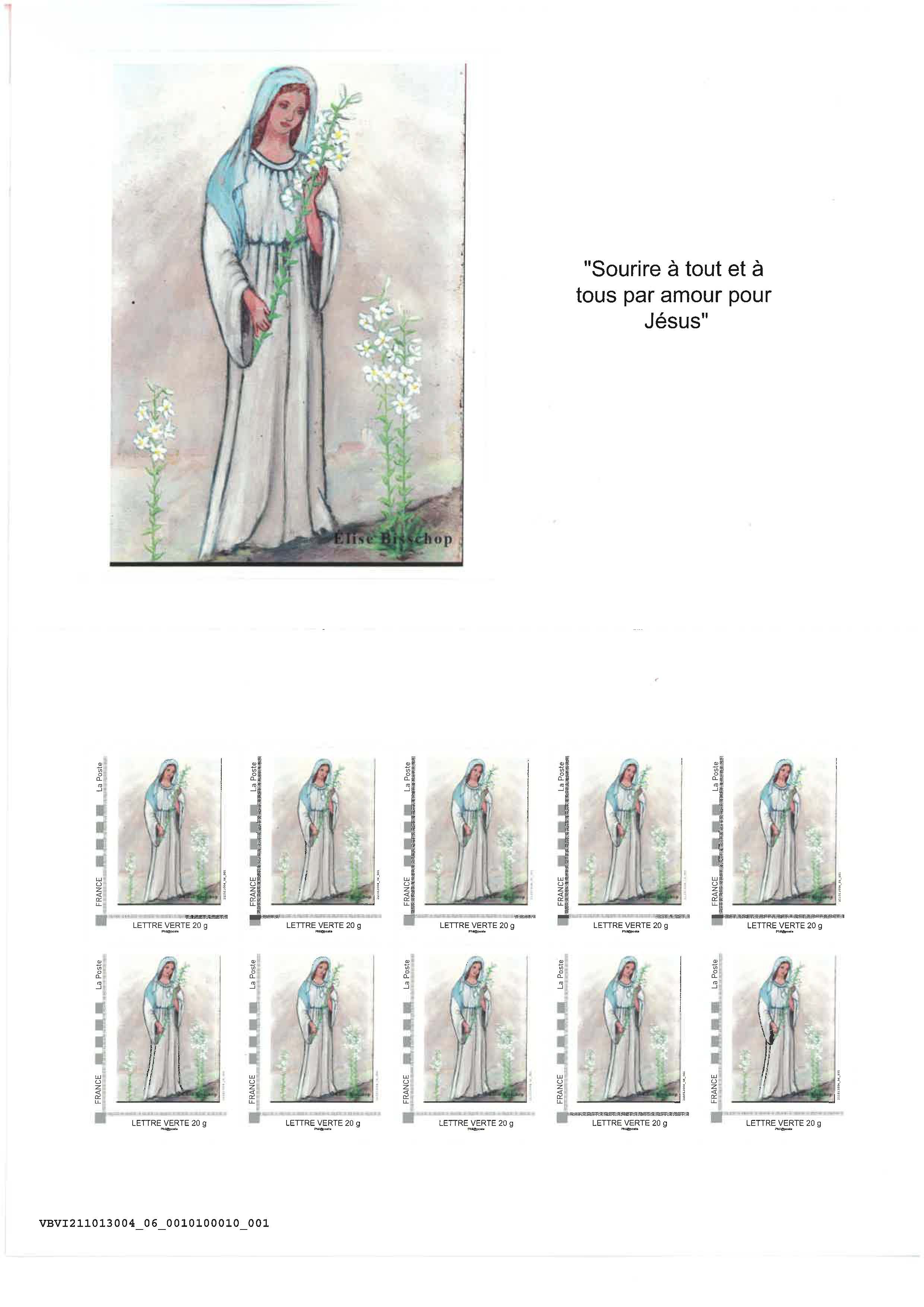 Planche de 10 timbres - modèle B